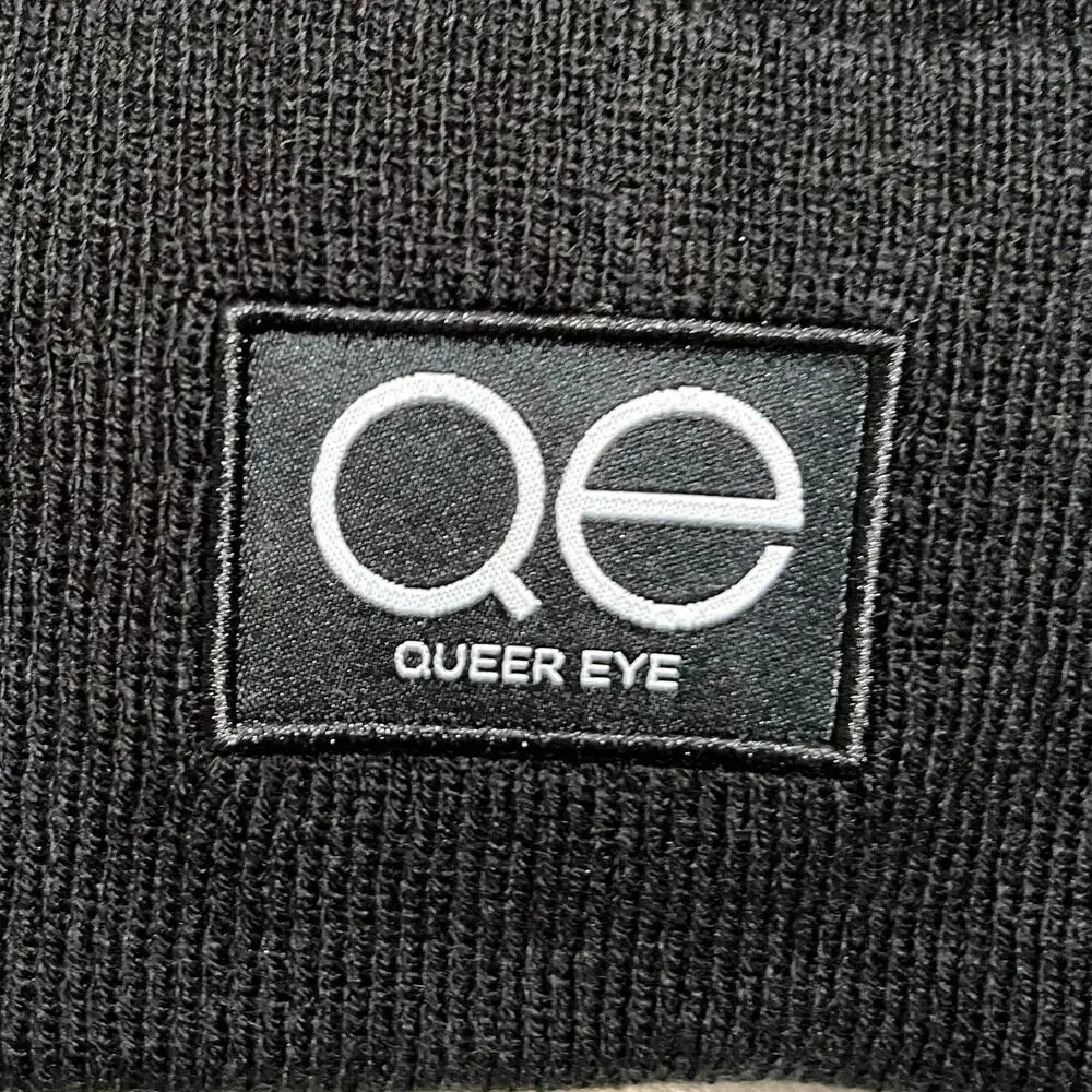 QE Queer Eye Lot of 3 Knit Beanie Hats Caps - Black Orange & Yellow - One Size